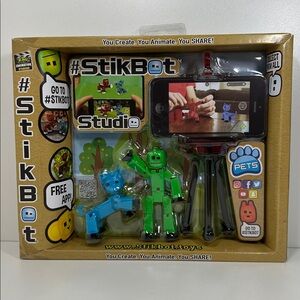 Zing Stikbot Studio Pets Green Stikbot and Blue Stikpet set new